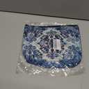 Chinoiserie Vintage Floral Makeup Bag, Blue and White Cosmetic Bags for Women, Classical Baroque Rococo Tiles Floral Zipper Makeup Pouch