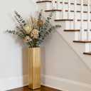 Tall Floor Vase 27.5 Inch Gold Resin Modern Elegant Vase for Entryway Fireplace Decor Lightweight Rectangle Skinny Narrow Centerpiece Sturdy