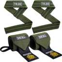 Tribe Lifting Heavy Duty Wrist Wraps & Lifting Straps for Weightlifting - Wrist Straps for Weightlifting Men with Silicone Grip & Padding - Gym Wrist Wraps and Lifting Straps (Green 21")