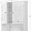 TEENFON Bathroom Wall Cabinet, Bathroom Cabinet with Barn Doors & Adjustable Shelf, Over The Toilet Storage Cabinet, Medicine Cabinet, White UNGGX001WV1, 5.9"d X 21.6"w X 23.6"h