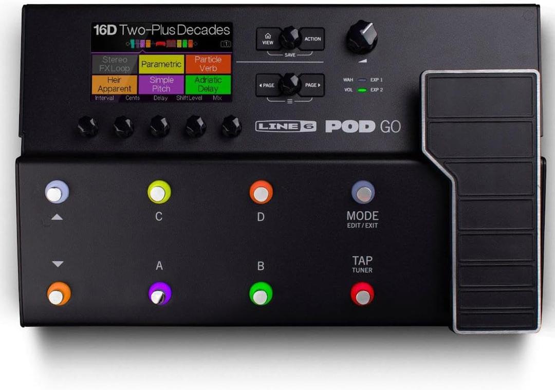 Line 6 POD Go Guitar Multi-Effects Pedal, Black,  Simple interface with large color display Compact, ultra-portable, lightweight design 270+ HX and legacy amp and effects models, 14.13"L x 9.05"W x 3.46"H