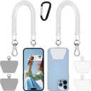 Doormoon Phone Lanyard Leash with 4 Patch, 2* Phone Tether, 4* Phone Tether Tab, 1* Carabiner for Climbing Outdoor Hiking Cycling Skiing Compatible for Smartphones Keys
