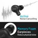 JVC Active Noise Cancelling True Wireless Earbuds - Bluetooth 5.3 with ANC - Comfortable Fit with S/M/L Silicon & Memory Foam Earpieces - IPX4 Water Resistant - 28 Hrs Playback - Compact Charging Case