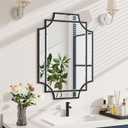 Bathroom Mirror for Wall Black Farmhouse Wall Vanity Mirror for Over Sink Wood Framed Beveled Mirrors Deco20 * 28IN/Black