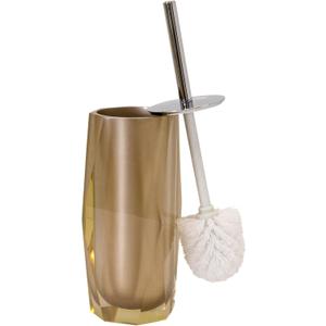 Faceted Toilet Brush, Durable Resin, Discreet Design, Stainless Steel Handle, for Stylish Bathroom Decor, Bronze, 4x16, Sold Individually Faceted Toilet Brush, Durable Resin, Discreet Design, Stainless Steel Handle, for Stylish Bathroom Decor, Bronze, 4x16, Sold Individually
