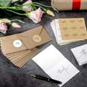 Layneria 100 Bulk Thank You Cards with Kraft Envelopes and stickers - 4 Minimalistic Designs Blank Thank You Notes with Envelopes for business Wedding Bridal Gift Baby Shower Business Graduation
