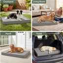 WNPETHOME Outdoor Dog Bed Waterproof, Large Outdoor Dog Bed for Large Sized Dog, Outdoor Indoor Dog Bed with Removable Washable Cover, Egg Crate Foam Dog Crate Mat, Durable Waterproof Dog Bed, Grey