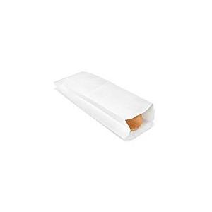 Packaged - 5 1/4" x 3 1/4" x 18" Plain White Paper Italian Bread Loaf Bags (50) A1 Bakery Supplies