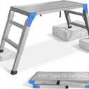 Aparecium Work Platform Height Adjustable, Portable Step Stool Ladder, Folding Aluminum Step Ladder, Type 1A, Heavy Duty 330 Lbs Rated, for Washing Vehicles, Cleaning Windows, DIY, Maintenance Work