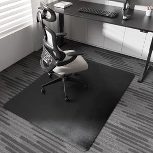 Chair Mat for Carpet, 36" x 48" Desk Chair Mat for Carpeted Floors, Non-Slip Office Vinyl Mat for Carpet with Studded, Easy Glide Heavy Duty Floor Protector Mat for Home Office, Black