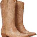 Cowboy Boots for Women - Embroidered Western Cowgirl Boots with Fashion Snip Toe, 1.75-Inch Low Block Heel and All-Day Comfort Fit, Size US 9