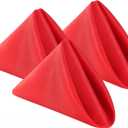 Bailarina Cloth Napkins Set of 120, 17x17 inches Dinner Napkins Cloth Washable, Polyester Square Table Cloth Napkin Bulk with Hemmed Edges Ideal for Banquets, Parties and Weddings-Red