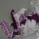 32Ft Purple Party Decorations Purple Buffalo Plaid Checkered White Triangle Flag Gingham Pennant Banner Fabric Garland for Wedding Birthday Picnic BBQ Outdoor Lavender Mermaid Party Decor Supplies