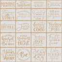 20 PCS Artistic Word Stencils, 4 Inch Inspirational Word Reusable Plastic Paint Templates, Quote Phrase Sayings Stencils Set for Painting on Wood Wall Canvas Fabric Paper Home Sign Furniture Canvas