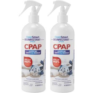 CleanSmart CPAP Disinfectant Spray, Kills 99.9% of Bacteria and Viruses on CPAP Equipment, No Residue, 16 oz (Pack of 2)