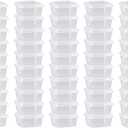 Plastic Souffle Cups,Disposable Clear Leak Proof Sauce Cup With Hinged Lid,Used for Various Sauces,Food Samples,Storage Crafts,2 OZ,Square 50 Pieces