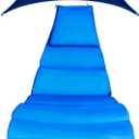 Weatherproof Replacement Cushion Pad and Umbrella for Hanging Lounge Chair Outdoor Chaise Hanging Hammock Chair - Long-Lasting, Fade-Resistant, Quick-Dry, Outdoor Lounge Replacement Set (Blue)