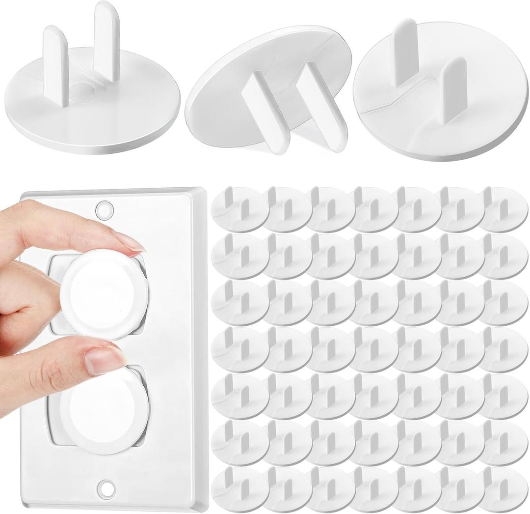 Thyle 100 Pcs Baby Proofing Outlet Covers Bulk Improved Grip Socket Guards for Child Safety Standard Universal Electrical Plug Protectors for Home Office Daycare (White)