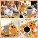 200pcs Fall Pumpkin Coaster Craft Kit 12 Set Thanksgiving Foam Craft Kit for Kids DIY Make you own Pumpkin Table Cup Mats Autumn Party Decor Supplies Favors for Gift Home Kitchen Dining Activities