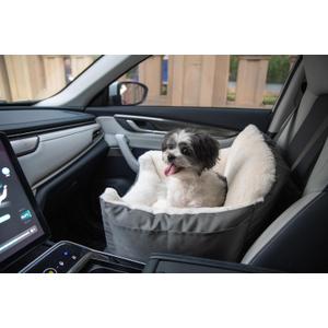 Best Pet Supplies Dog Pet Booster Seat, Dog Car Seats for Small Dogs & Medium Dogs, Soft Plush Cushion with Comfortable Bedding, Secure Straps, and Tall Pillow, Gray (21"L x 20"W x 14"H)