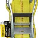 SmartStraps 27-Foot Premium Ratchet Straps, Yellow (1pk)  10,000 lbs Break Strength, 3,333 lbs Safe Work Load - Commercial Tie-Downs Designed for Heavy-Duty Transport - Safely Haul Large Equipment, Tractors, Vehicles and More