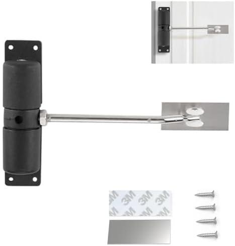 Automatic Door Closer, Quiet and Safety Spring Door Closer, Adjustable Tension Door Closers for Home, Easy to Install Door Spring for Self-Closing (Black)