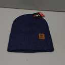 Vgogfly Beanie Men Slouchy Knit Skull Cap Warm Stocking Hats Guys Women Striped Winter Beanie Hat Cuffed Plain Hat (Navy)