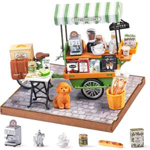 Rolife DIY Miniature House Kits Aromatic Coffee Cart, Mini House Miniverse Lifestyle for Teens, DIY Crafts Kits for Adults, Birthday for Parents Friends (Aromatic Coffee Cart)