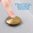 Bathroom Sink Drain, Gold Drain Stopper Bathroom Sink Without Overflow,Pop Up Drain Assembly with Detachable Strainer Basket,Built-in Anti-Clogging Strainer,Stainless Steel