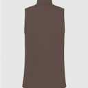RoseSeek Men's Mock Turtleneck Tank Tops Ribbed Knit Slim Fit Sleeveless Shirts Casual Basic Tee Shirts (Brown, L)