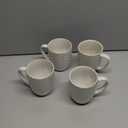 LE TAUCI Coffee Mugs 12 oz, Ceramic Mug Set Set of 4, Embossment Cups for Espresso, Latte, Tea, Cocoa, Cappuccino & Mocha, Dishwasher Oven Microwave Safe - 3.4 inch, Arctic White