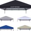 8x8 Canopy Replacement Top Only,Waterproof Pop Up Canopy Tent Top Replacement Cover Roof with Windproof Ropes for Straight Leg Frame, 420D Polyester for Outdoor Garden Pavilion Sun Shade(Black)