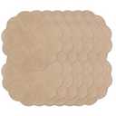 Round Burlap Placemats Set of 12 Jute Rustic Place Mats for Dining Tables Heat Resistant Natural Farmhouse Table Mats Decor for Thanksgiving (Brown lace)