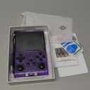 R40S PRO Retro Gaming Console, 30000+ HD Games Handheld Game Console, 3800mAh Rechargeable Mini Retro Video Console with 256GB TF Card, Portable Pocket Arcade (Transparent Purple)