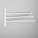 GERZWY Bathroom Hand Towel Rack 3-Bar Folding Arm Swivel Hanger Wall Mount Bath Towel Holder Stainless Steel Swing Out Towel Bar, White