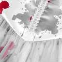 ReliBeauty Ghost Zombie Bride Costume for Girls with Veil and Flower (White)