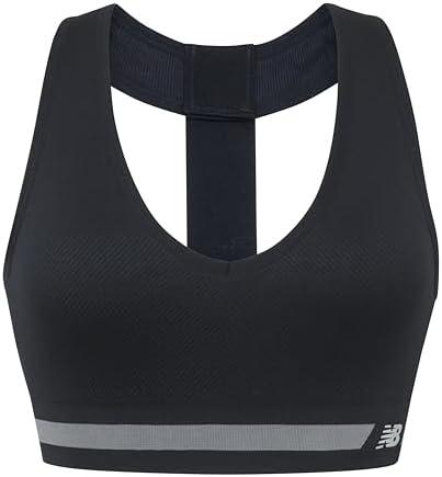New Balance Seamless Wirefree V-Neck, T-Back Racer Sports Bra with Allover Texture, XL
