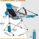 KingCamp Hammock Chair with Footrest Heavy Duty Swinging Rocking Camping Chairs for Adults up to 400lbs, Folding Portable Oversized Rocker with Cup Holder & Pillow for Outdoor Beach Lawn RV Sports