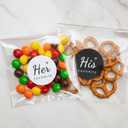 JollyFayre His Favorite (Black) & Her Favorite (White) Stickers 50 + 50 with 100 Clear Bags  Wedding Favors, Welcome Bags Stuffers