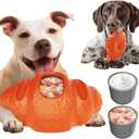 Interactive Dog Toys for Aggressive Chewers, Indestructible Dog Toy to Keep Them Busy, Durable Dog Chew Toys for Large & Medium Breeds, Frozen Enrichment Treat Holder for Anxiety Relief (orange)