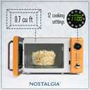 Nostalgia Countertop Microwave Oven with Easy Clean Interior- Retro Microwave with LED Display & Child Lock- Compact 0.7 Cu. Ft Oven With 12 Pre-Programmed Settings for any kitchen-700-Watts-Orange