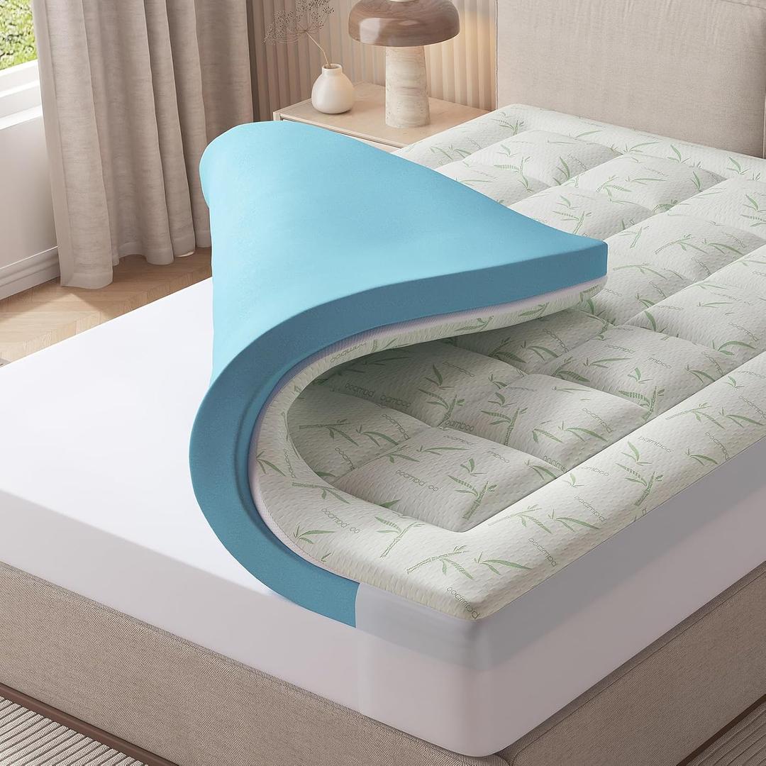 Sweetcrispy Mattress Topper, Memory Foam Pillowtop Mattress Pad, Queen