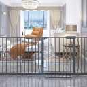 Extra Wide Baby Gate Tension Indoor Safety Gates Black Metal Large Pressure Mounted Pet Gate Walk Through Long Safety Dog Gate for The House Doorways Stairs (76.38"-81.10"/194-206CM, Black)