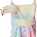 Rainbow Thick Velvet Ferret Sugar Gliders Hammock Pouch Sack Swing Hanging Bed for Rat Guinea Pig Squirrel and Other Small Animal (Colorful-Pink)