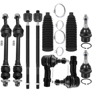 Front Inner Outer Tie Rod End w/Steering Boot fit 2013-2018 for Ram 1500 2019 for Ram 1500 Classic, Suspension Kit with Lower Ball Joint Sway Bar Link - 10pc Set