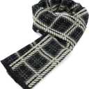 American Trends Mens Winter Warm Long Soft Scarf Plaid Tassel Scarf for Men Soft Classic Scarves (One Size, Black Yellow)