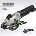 GALAX PRO 4Amp 3500RPM Circular Saw with Laser Guide, Max. Cutting Depth1-11/16"(90), 1-1/8"(45Compact Saw with 4-1/2" 24T TCT Blade, Vacuum Adapter, Blade Wrench, and Rip Guide