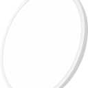 20 Inch Large LED Flush Mount Ceiling Light, 40W,4350LM, 3000K/4000K/6000K CCT Selectable,White Round Flat Panel Light Low Profile Ceiling Light Fitures for Hallway, Kitchen, Bedroom, Laundry Room (20inch-1PK)