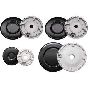 8PCS Cooker Hat Set Oven Gas Hob Burner Crown Flame Cap Kit for Kitchen Gas Hob & Electric Stove Burners 2.17/2.91/3.94 Inch