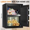 3.3 Cuft Large Home Safes Water and Fireproof, Digital Security Fire Safe Box with Keypad Key and Removable Shelf, Fireproof Document Safe for Home Money Valuables